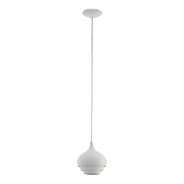 Eglo 97212 - CAMBORNE pakaramā lampa ar vadu, 1xE27/60W/230V, balta, diametrs 190 mm