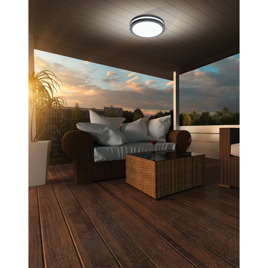 Eglo - LED Aptumšojama vannas istabas griestu lampa LOCANA-C LED/14W/230V Bluetooth IP44 antracīta