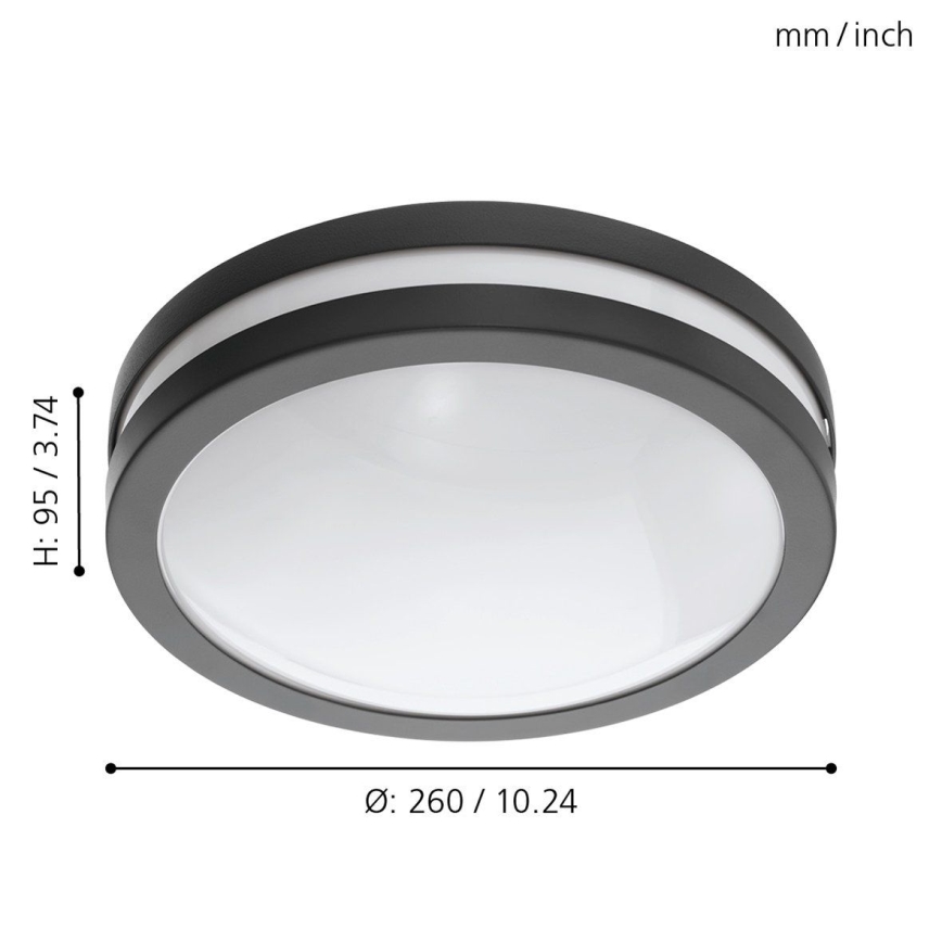 Eglo - LED Aptumšojama vannas istabas griestu lampa LOCANA-C LED/14W/230V Bluetooth IP44 antracīta