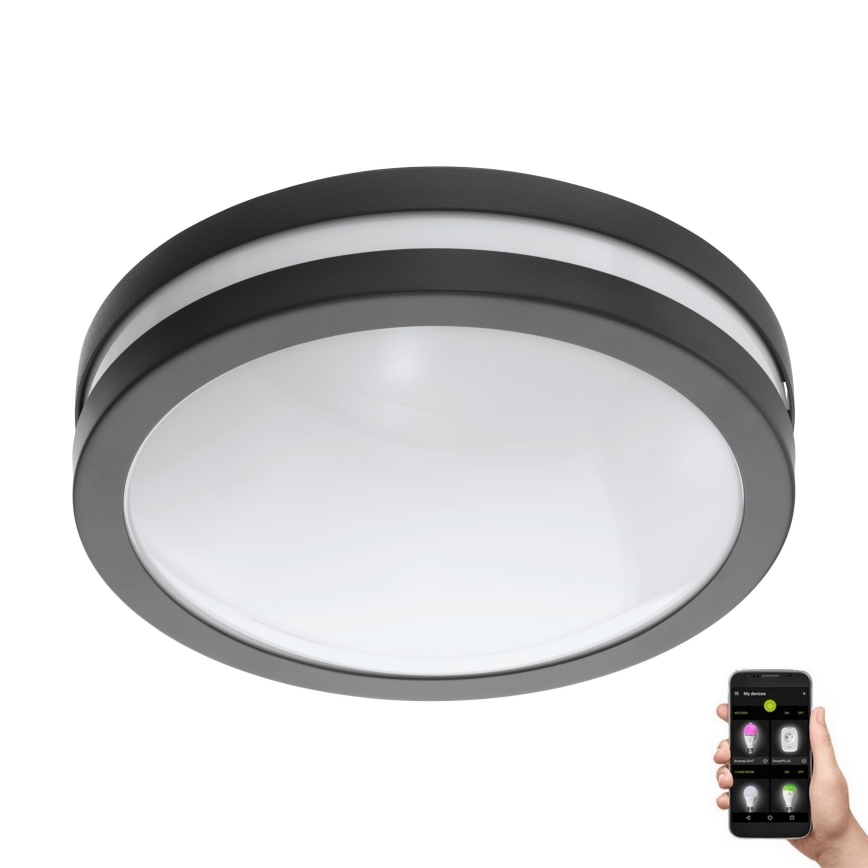 Eglo 97237 - LOCANA-C LED vannas istabas griestu gaismeklis ar regulējamu spilgtumu, 14W/230V, IP44, antracīts