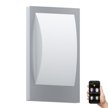 Eglo - LED Aptumšojama āra sienas lampa 1xE27/9W/230V IP44 matēts hroms