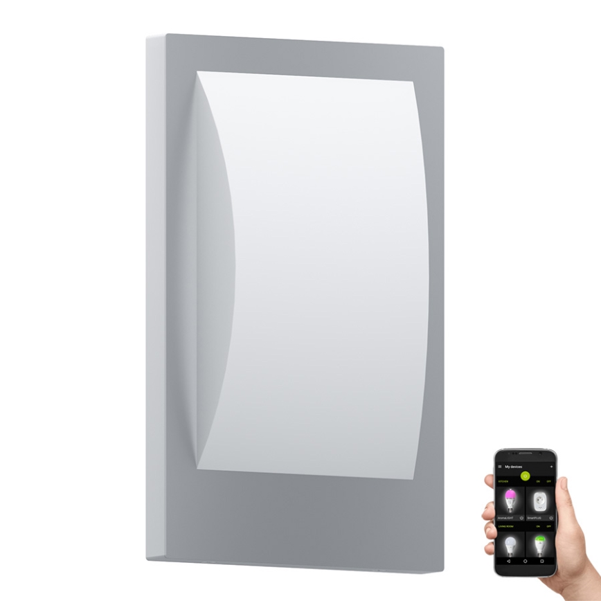 Eglo - LED Aptumšojama āra sienas lampa 1xE27/9W/230V IP44 matēts hroms