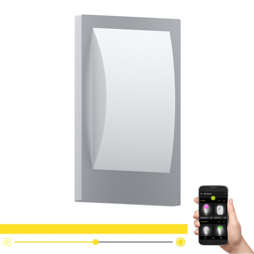 Eglo - LED Aptumšojama āra sienas lampa 1xE27/9W/230V IP44 matēts hroms