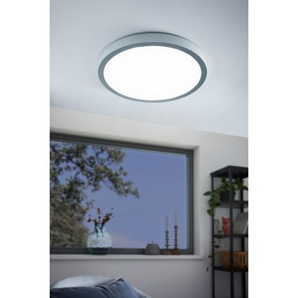 Eglo - LED griestu gaismeklis 1xLED/25W/230V sudraba apaļa 4000K