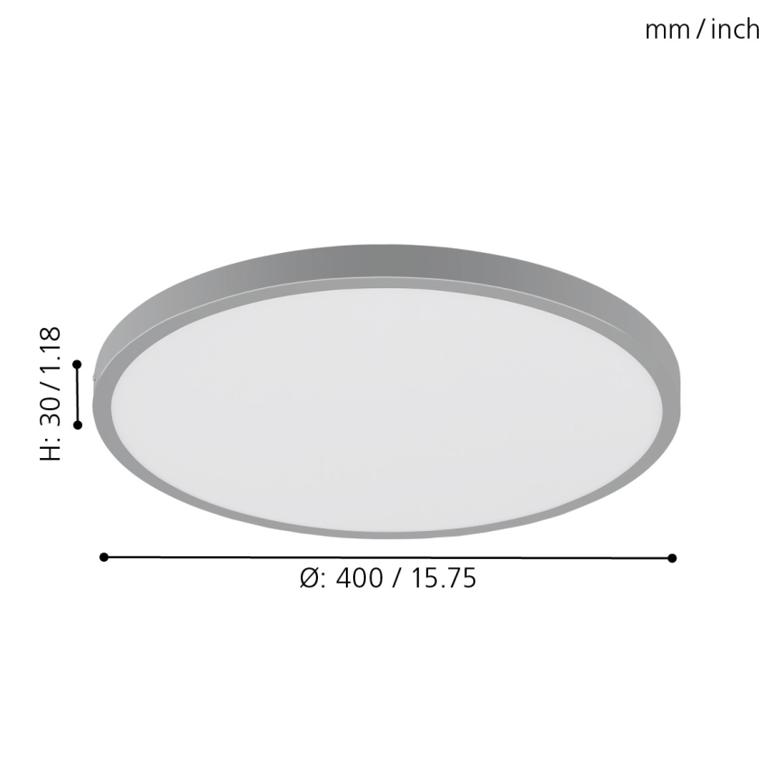 Eglo - LED griestu gaismeklis 1xLED/25W/230V sudraba apaļa 4000K