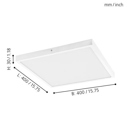 Eglo - LED griestu gaismeklis 1xLED/25W/230V balts leņķis 4000K