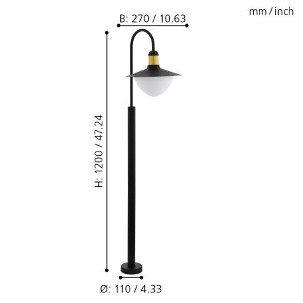 Eglo - Āra lampa 1xE27/60W/230V IP44