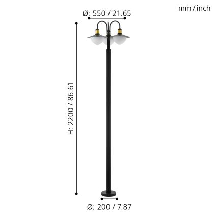 Eglo - Āra lampa 3xE27/60W/230V IP44