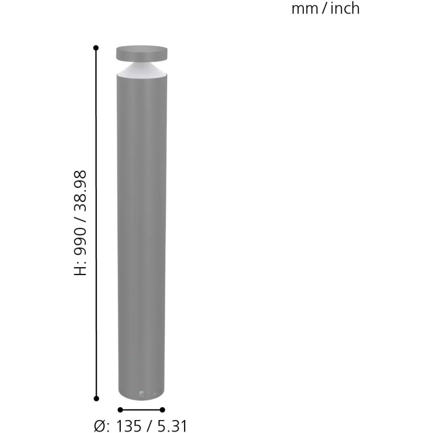 Eglo 97302 - LED āra lampa MELZO LED/11W/230V pelēka 990 mm IP65