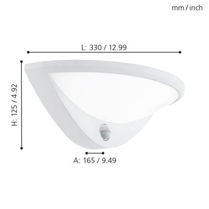 Eglo - LED Āra Sienas gaismeklis ar sensoru 1xLED/9,3W/230V IP44