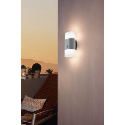 Eglo 97313 - LED Āra Sienas Apgaismojums ar sensoru FAVRIA 1 2xLED/5,5W/230V