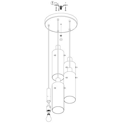 Eglo -  Lustra ar auklu 5xE27/60W/230V