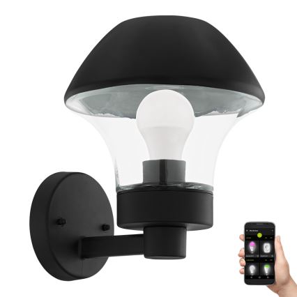 Eglo 97446 - LED Aptumšojama āra sienas gaismeklis VERLUCCA-C 1xE27/9W/230V IP44 Bluetooth