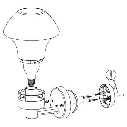 Eglo 97446 - LED Aptumšojama āra sienas gaismeklis VERLUCCA-C 1xE27/9W/230V IP44 Bluetooth