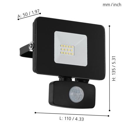 Eglo - LED Starmetis ar sensoru LED/10W/230V