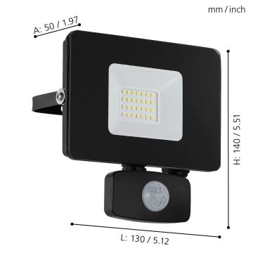 Eglo - LED Starmetis ar sensoru LED/20W/230V