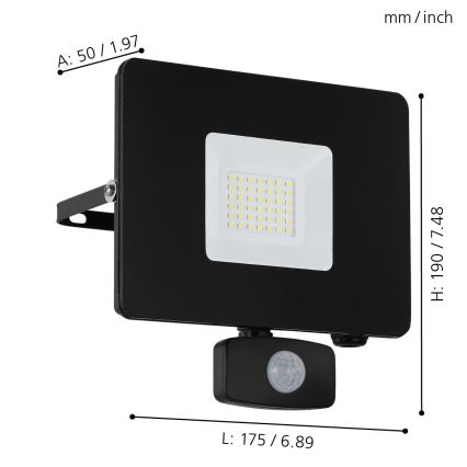 Eglo - LED Starmetis ar sensoru LED/30W/230V