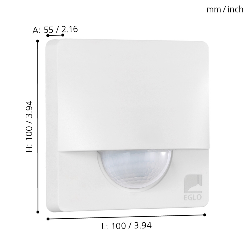 Eglo - Āra kustību sensors 1m balts IP44