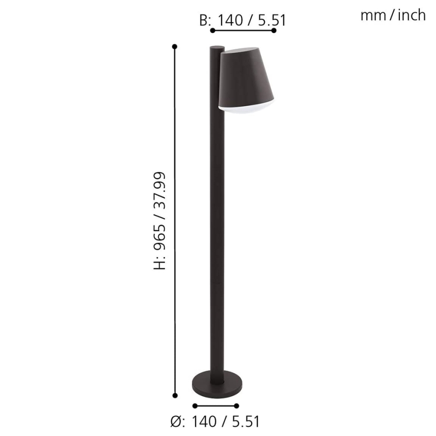 Eglo - LED RGB Aptumšojama āra lampa CALDIERO-C 1xE27/9W/230V antracīta IP44
