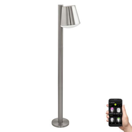 Eglo - LED Aptumšojama āra lampa CALDIERO-C 1xE27/9W/230V matēta hroma IP44