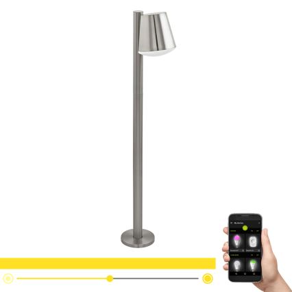 Eglo - LED Aptumšojama āra lampa CALDIERO-C 1xE27/9W/230V matēta hroma IP44