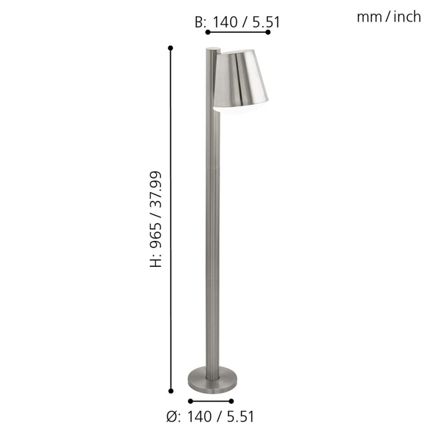 Eglo 97485 - LED dimējama āra lampa CALDIERO-C 1xE27/9W/230V matēts hroms IP44