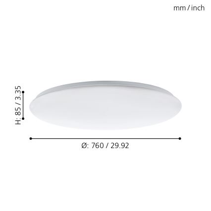 Eglo - LED Aptumšojama griestu lampa LED/60W/230V + tālvadības pults