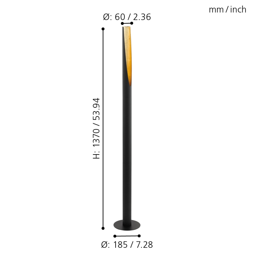 Eglo - LED Grīdas stāvlampa 1xGU10/4,5W/230V melna