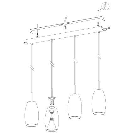 Eglo - Lustra ar auklu 4xE27/40W/230V