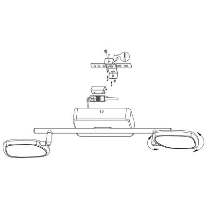 Eglo 97692 - LED RGB Starmetis PALOMBARE-C 2xLED/5W/230V