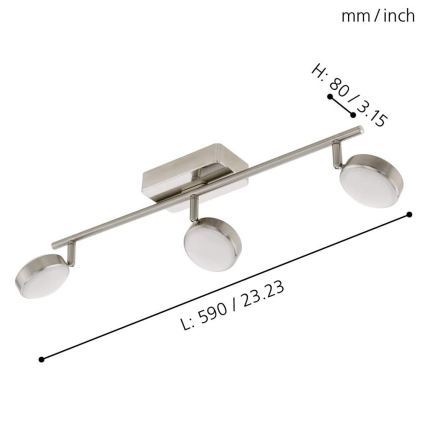 Eglo - LED RGB virsmas gaismeklis CORROPOLI-C 3xLED/5W/230V