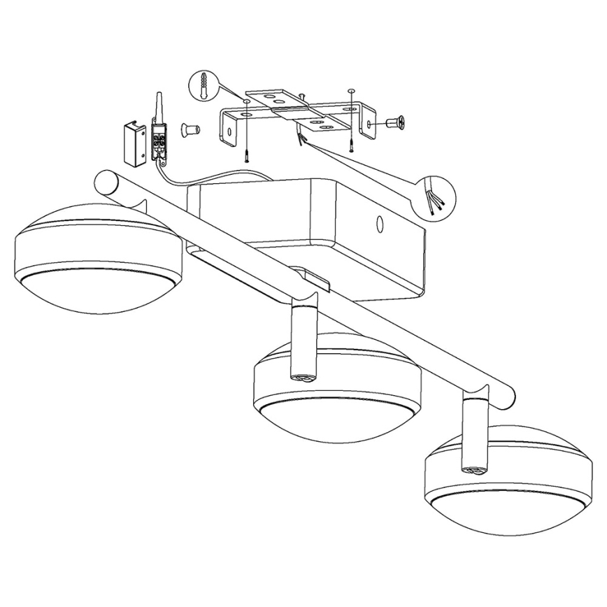 Eglo - LED RGB virsmas gaismeklis CORROPOLI-C 3xLED/5W/230V