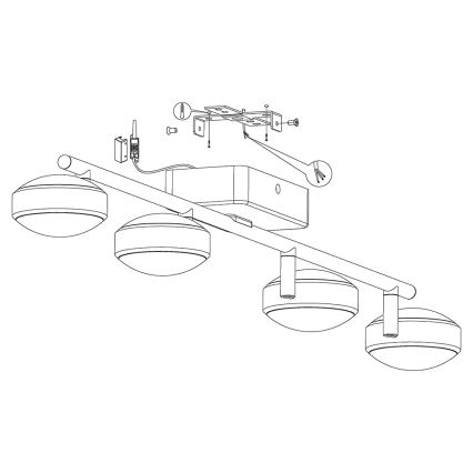 Eglo - LED RGB Aptumšojams starmetis CORROPOLI-C 4xLED/5W/230V