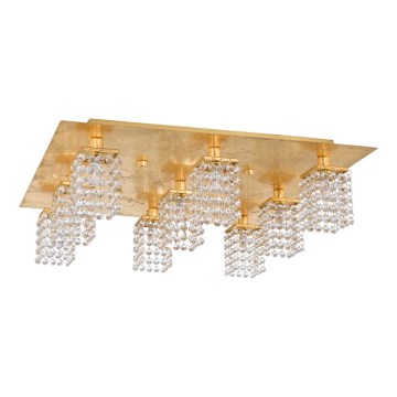 Eglo 97722 - LED Kristāla pieliekama lustra PYTON GOLD 9xG9/3W/230V