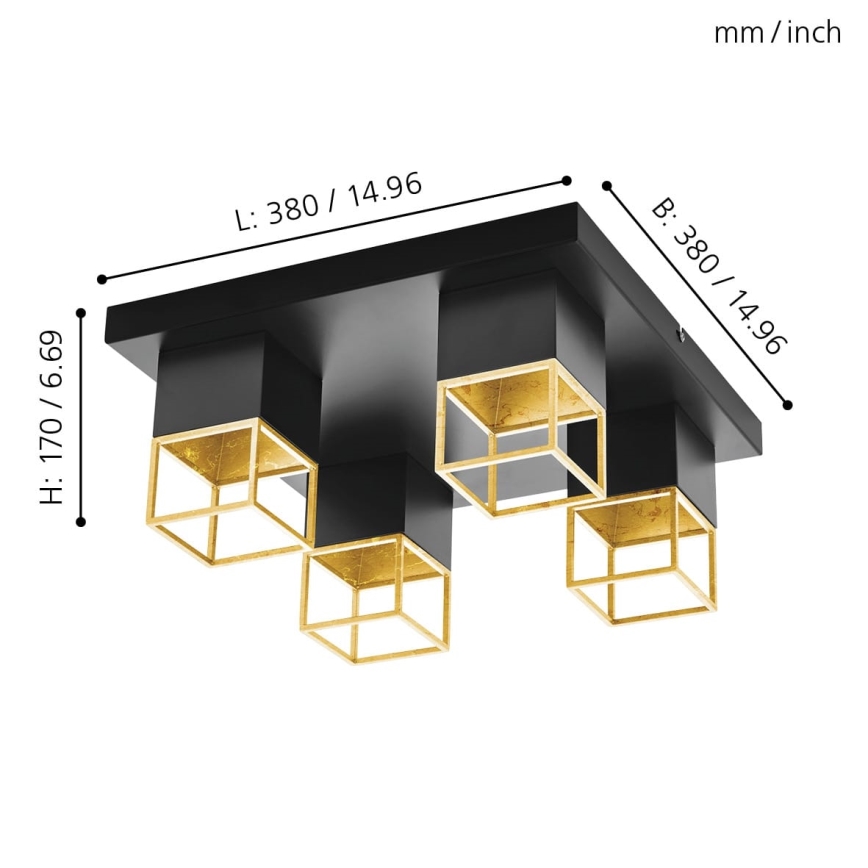 Eglo 97731 - LED pieliekama lustra MONTEBALDO 4xGU10/5W/230V