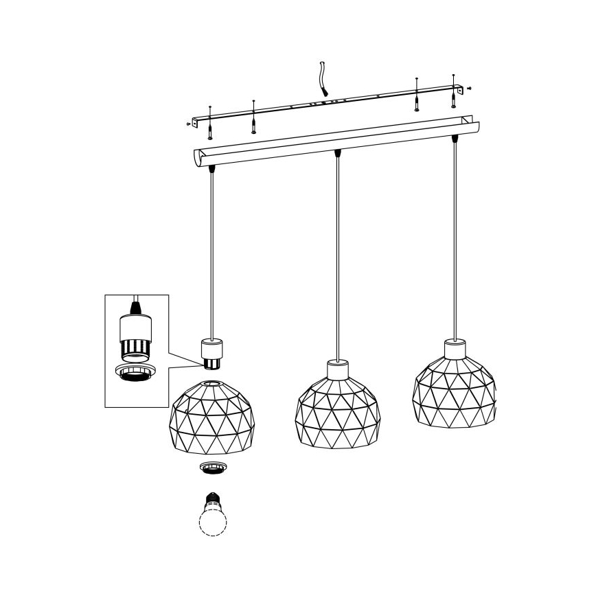 Eglo - Lustra ar auklu 3xE14/40W/230V