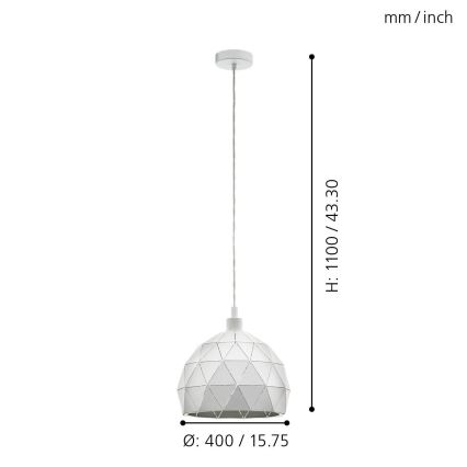 Eglo - Lustra ar auklu 1xE27/60W/230V
