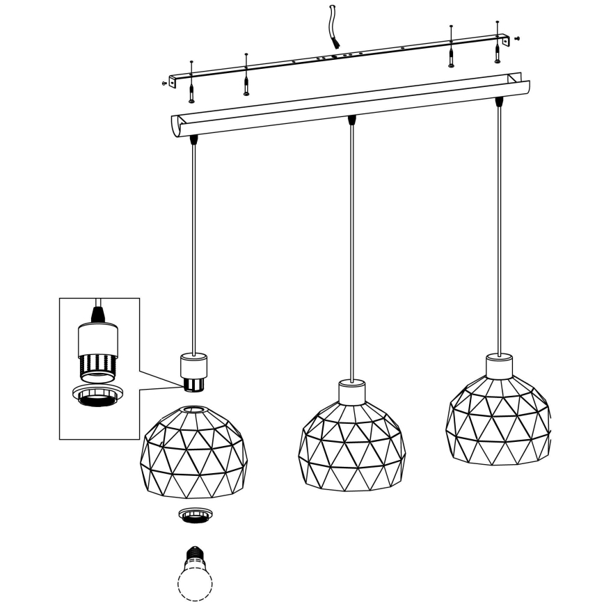 Eglo - Lustra ar auklu 3xE14/40W/230V