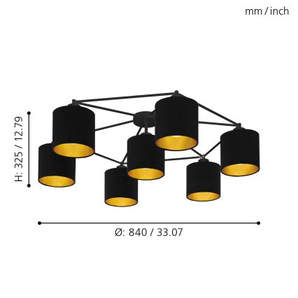 Eglo - Pieliekama lustra 7xE27/40W/230V