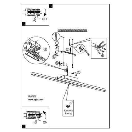 Eglo - LED RGB regulējama virsmas griestu lampa FRAIOLI-C LED/34W/230V