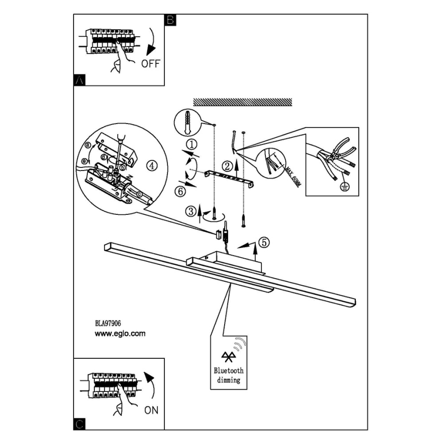 Eglo - LED RGB regulējama virsmas griestu lampa FRAIOLI-C LED/34W/230V