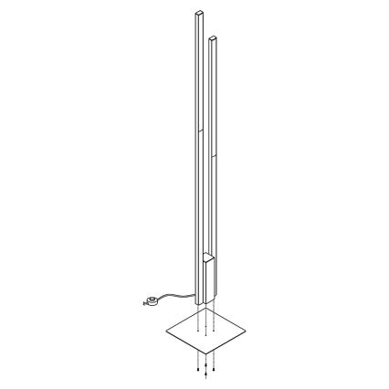 Eglo - LED RGB Aptumšojama grīdas stāvlampa FRAIOLI-C 2xLED/17W/230V