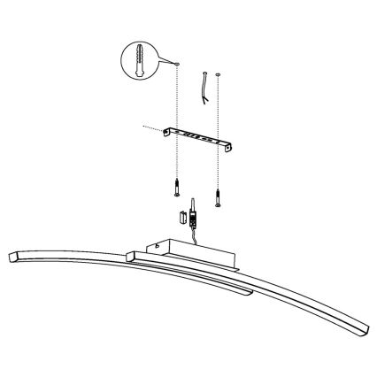 Eglo 97909 - LED RGB aptumšojama virsmas griestu lampa FRAIOLI-C 2xLED/17W/230V