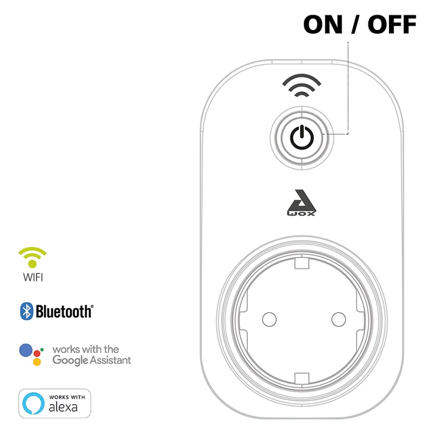 Eglo - Viedā kontaktligzda Connect spraudnis PLUS 2300W SCHUKO Bluetooth