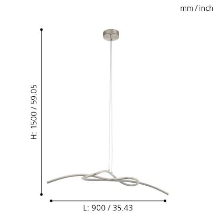 Eglo - LED lustra ar auklu LED/16W/230V