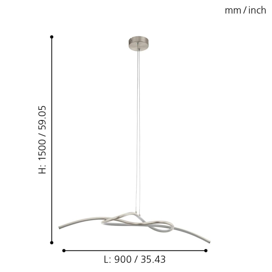 Eglo - LED lustra ar auklu LED/16W/230V