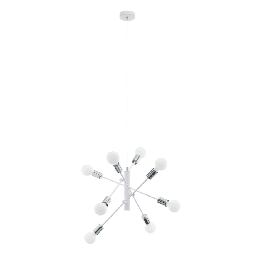 Eglo - Lustra ar auklu 8xE27/60W/230V balts