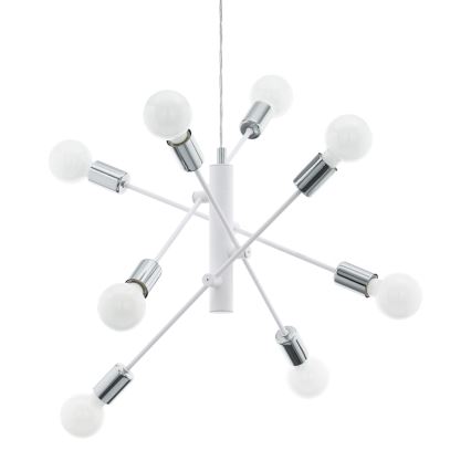 Eglo - Lustra ar auklu 8xE27/60W/230V balts