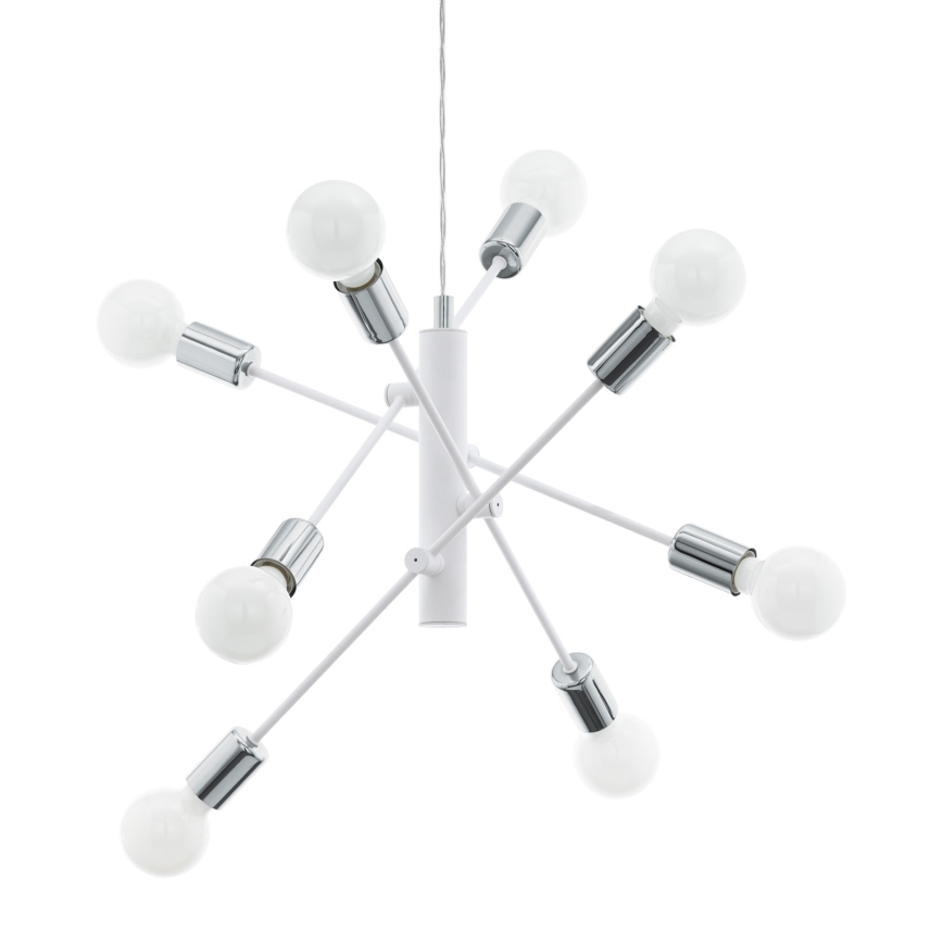 Eglo - Lustra ar auklu 8xE27/60W/230V balts