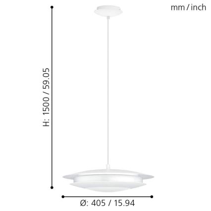 Eglo - LED RGB Aptumšojama lustra ar auklu MONEVA-C LED/18W/230V